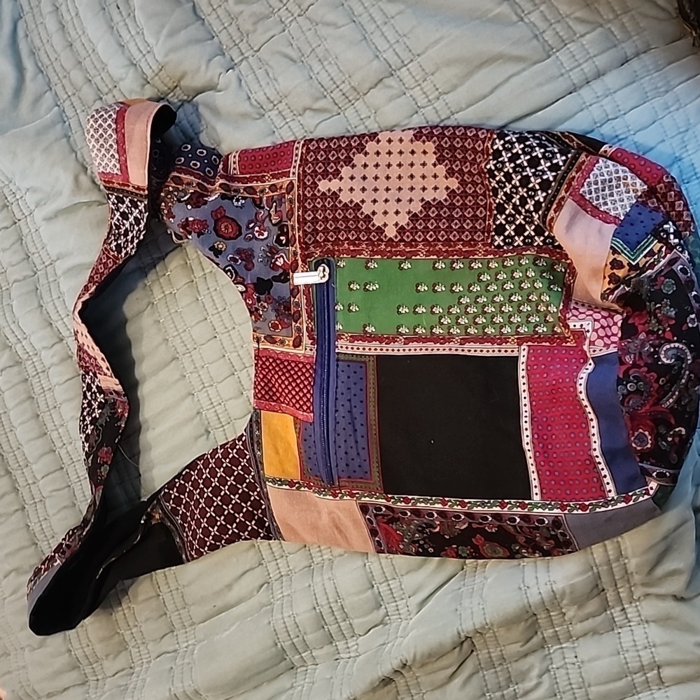 Cloth patchwork reusable shoulder bag new with tags